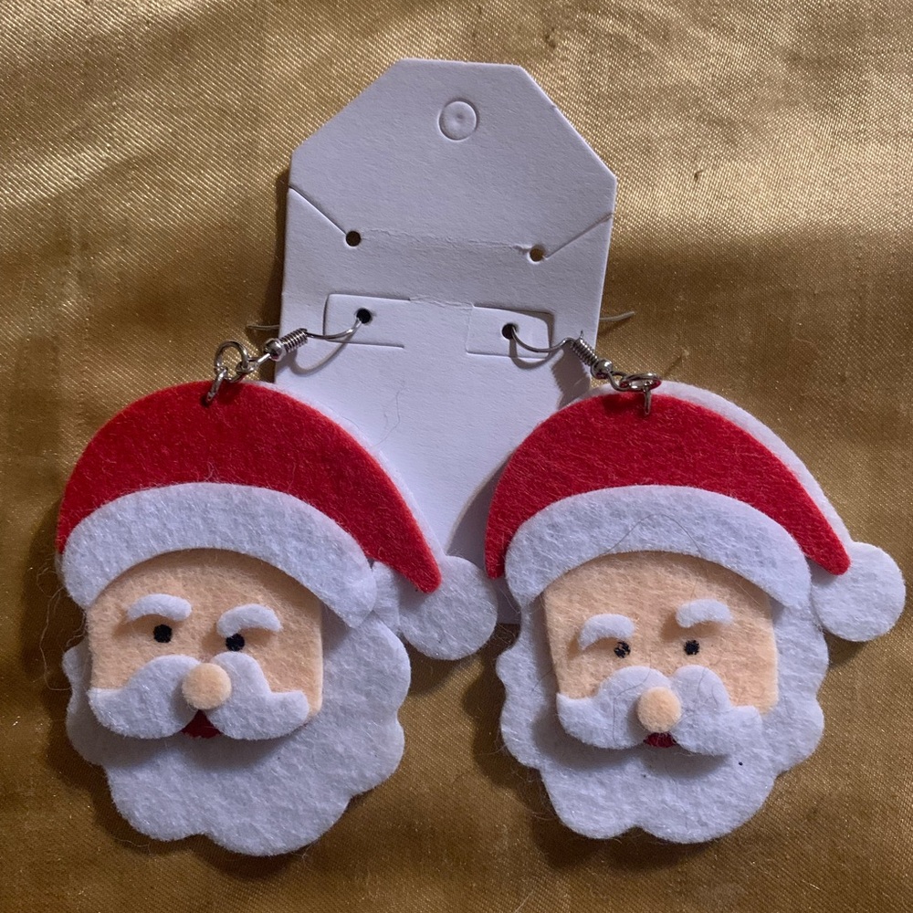 Santa Claus Felt Earrings for Kids